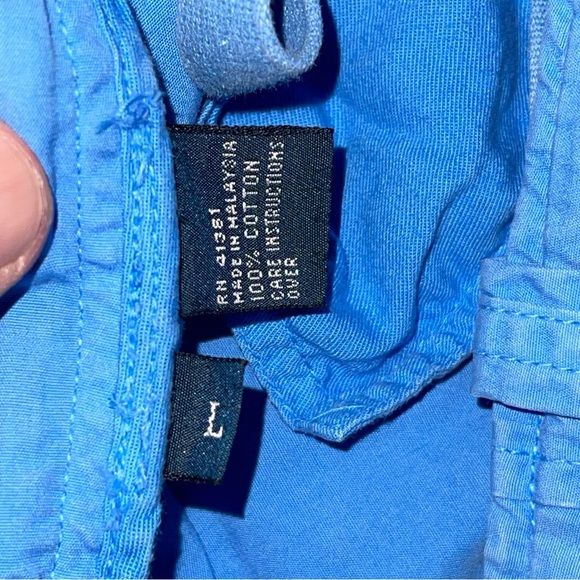 Polo Ralph Lauren Size Large 35” 100% Cotton Blue Cargo Shorts 9.5” Inseam Baggy - Picture 5 of 10